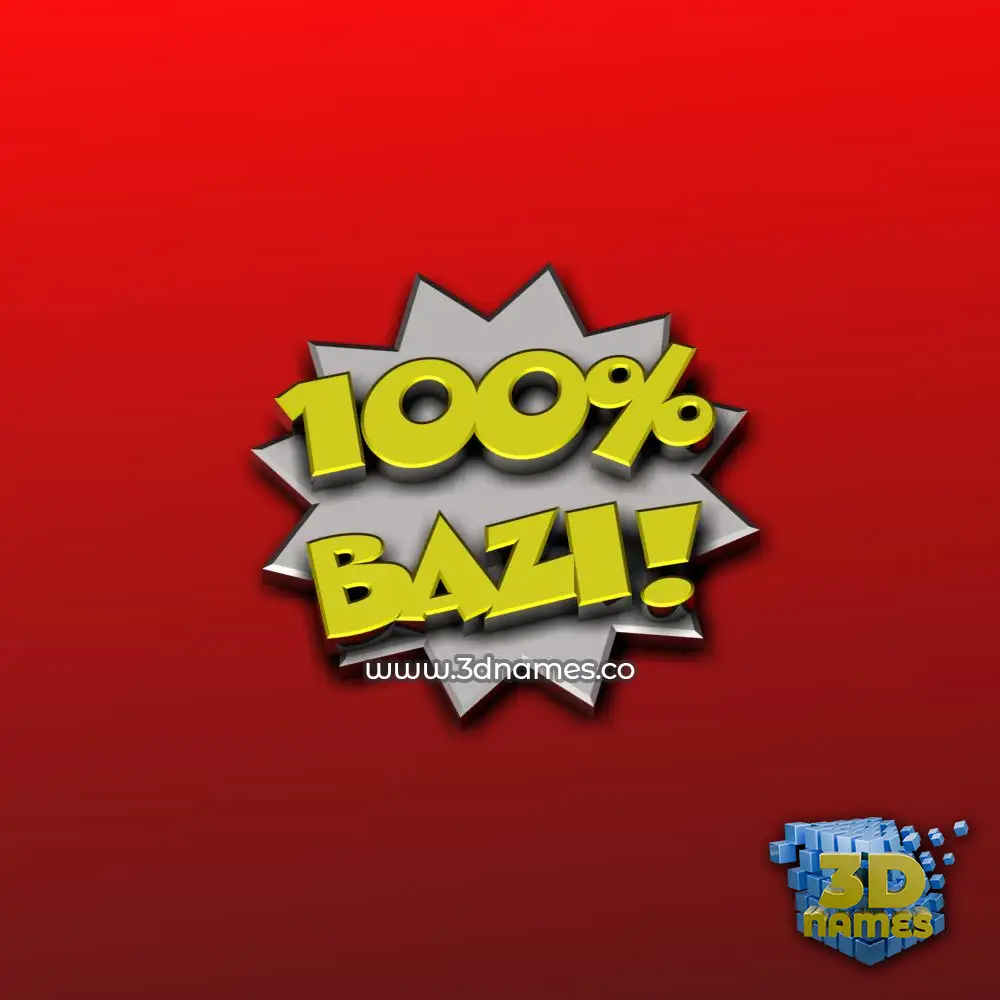 bazi in 100 Percent style - 3D name wallpaper
