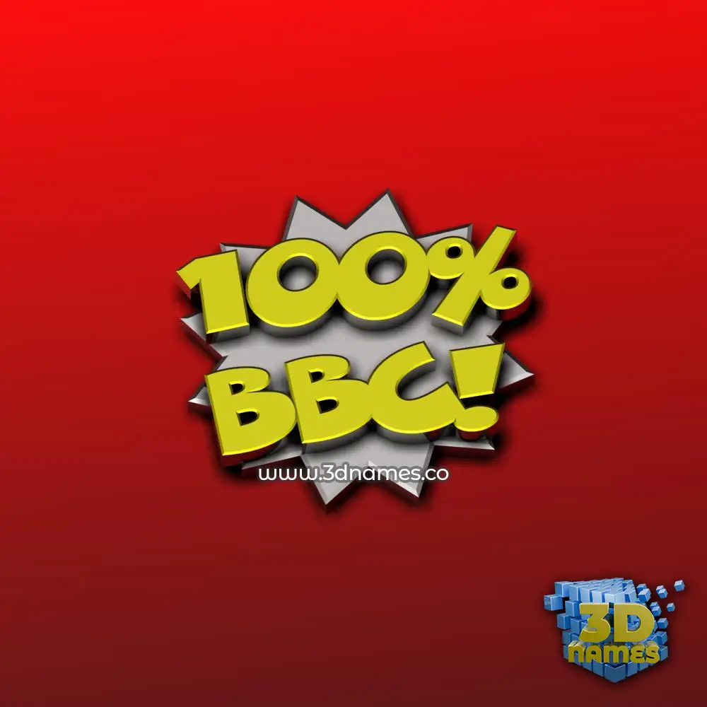 bbc in 100 Percent style - 3D name wallpaper