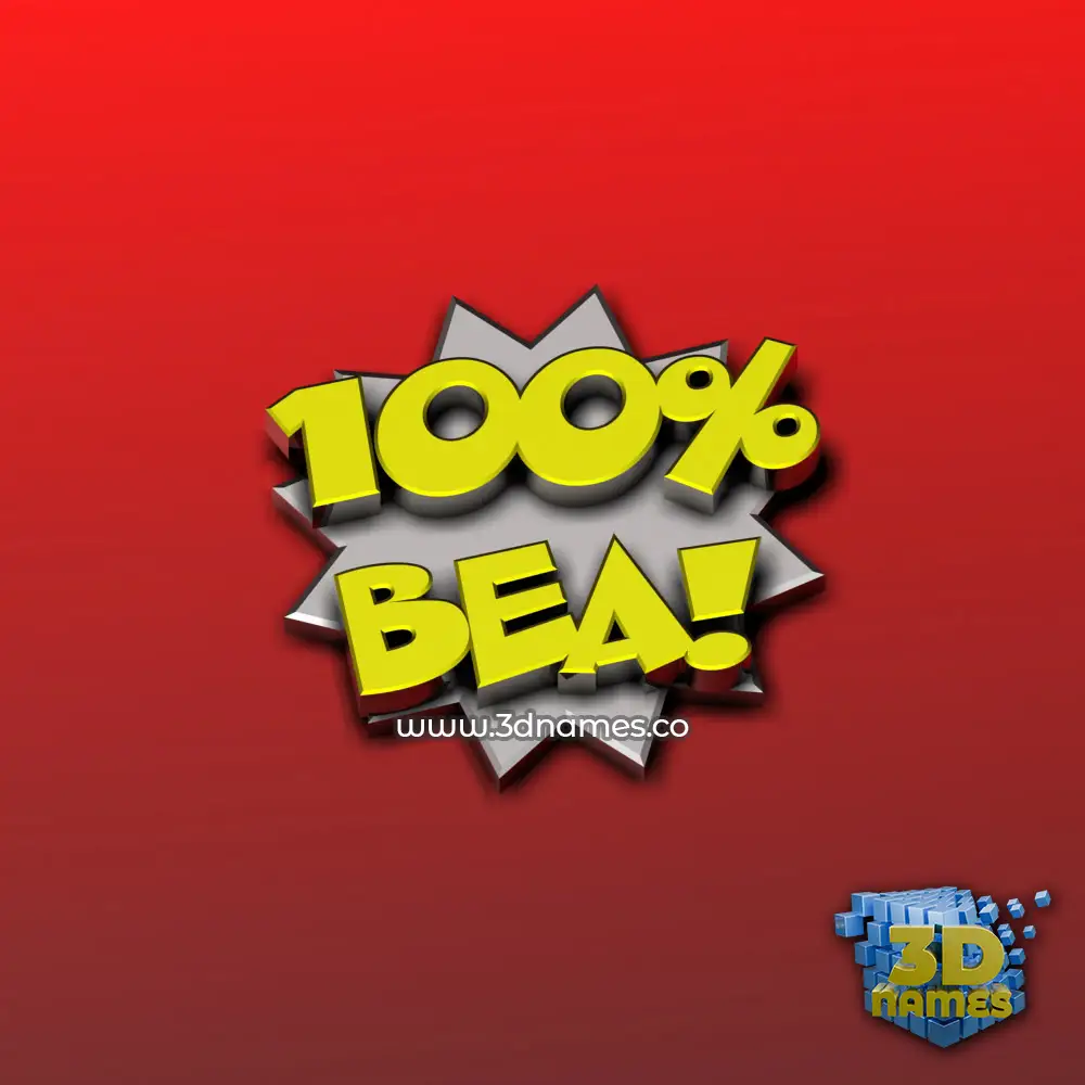 bea in 100 Percent style - 3D name wallpaper