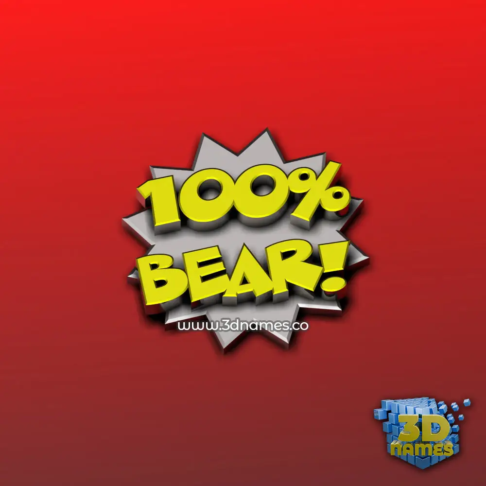 bear in 100 Percent style - 3D name wallpaper