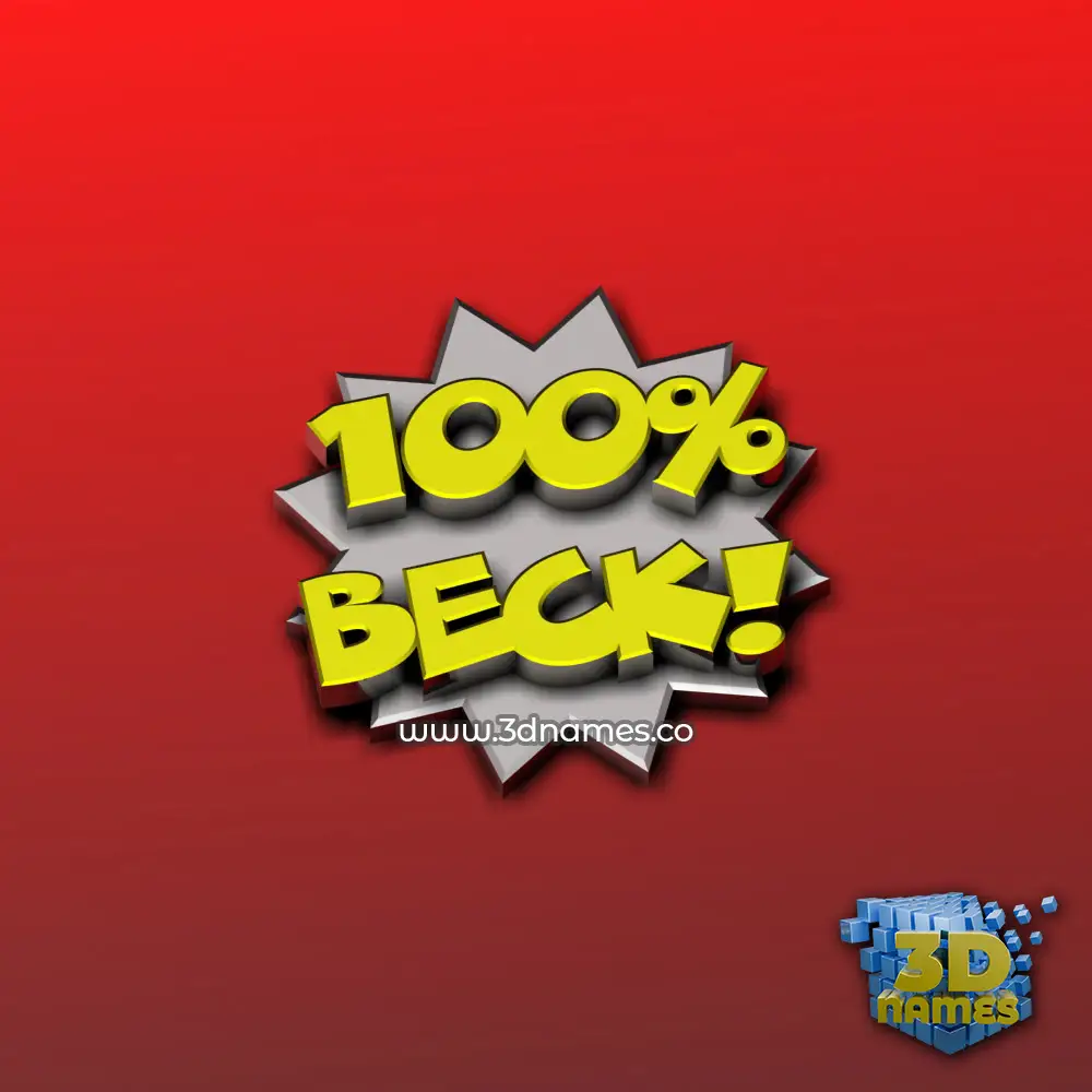 beck in 100 Percent style - 3D name wallpaper