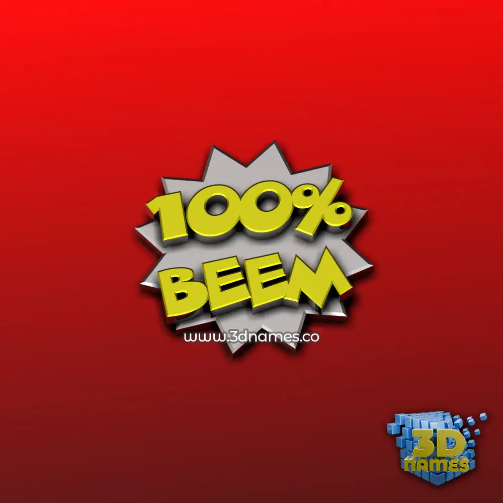 beem in 100 Percent style - 3D name wallpaper