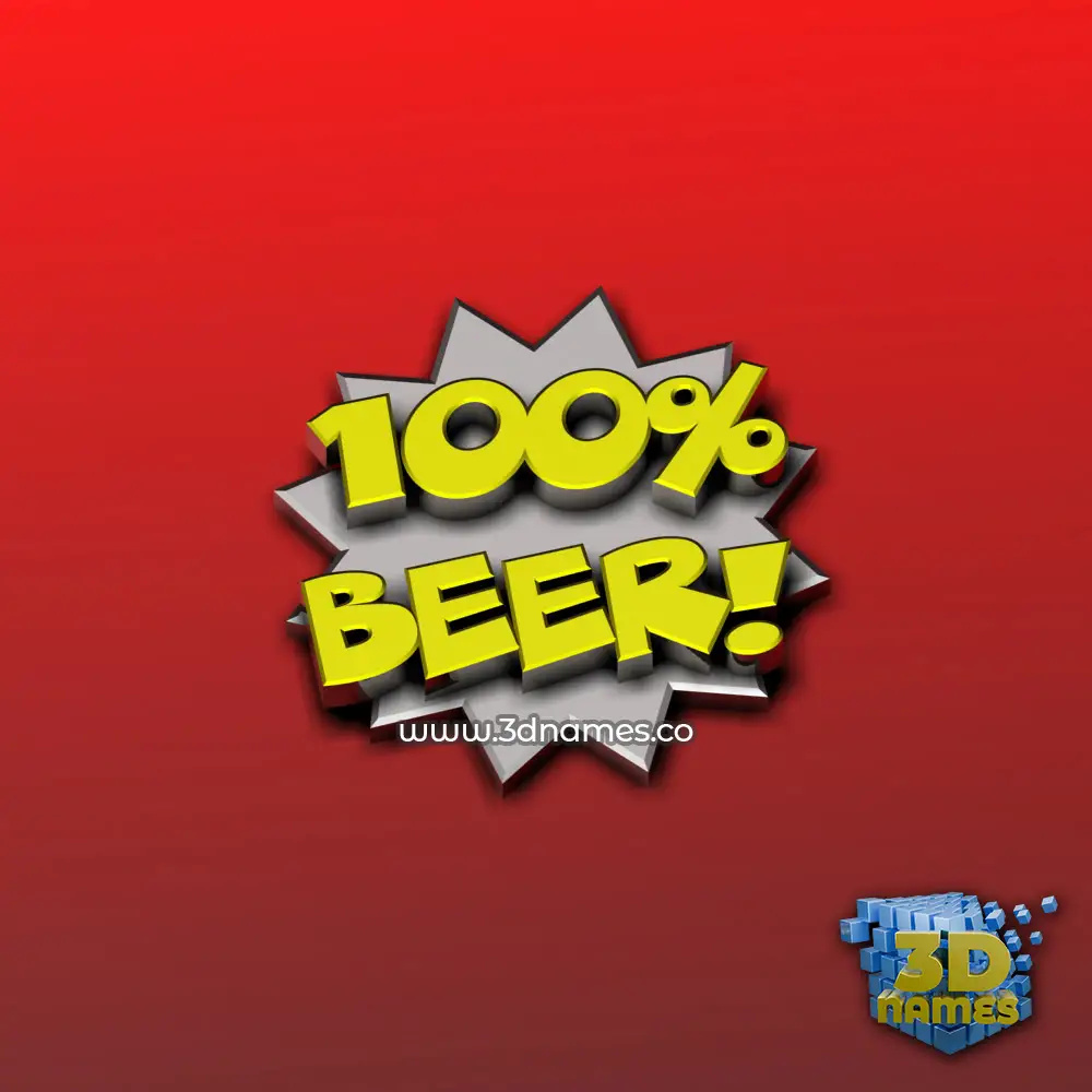 beer in 100 Percent style - 3D name wallpaper