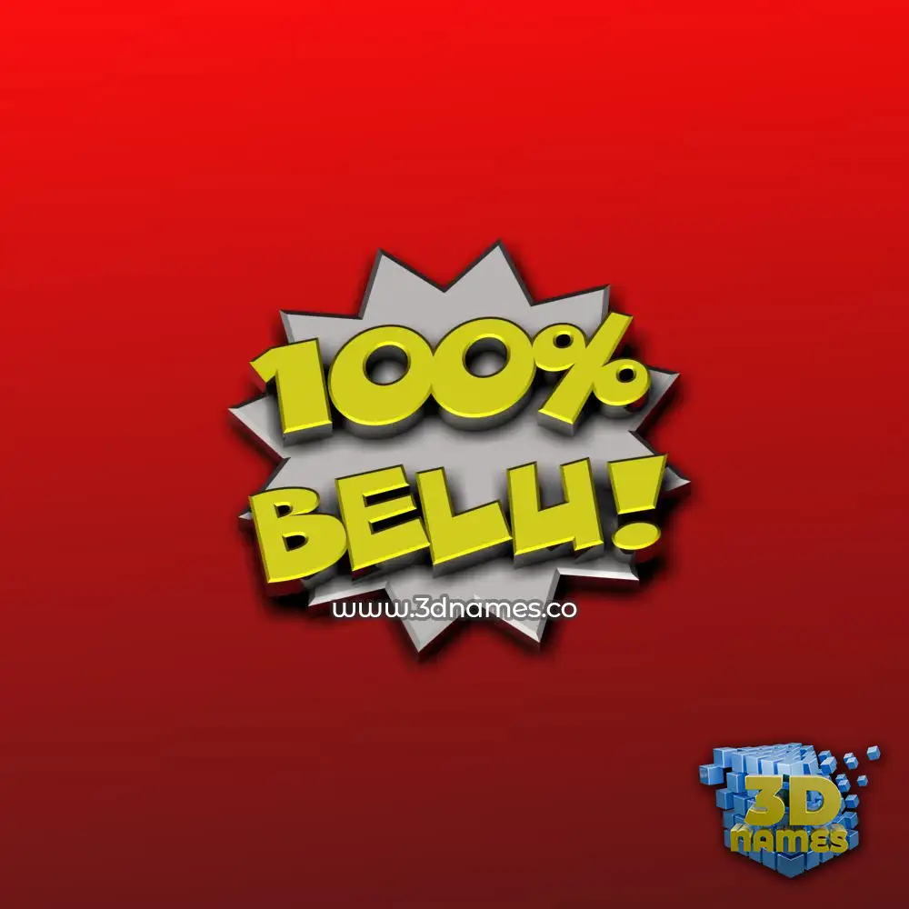 belu in 100 Percent style - 3D name wallpaper