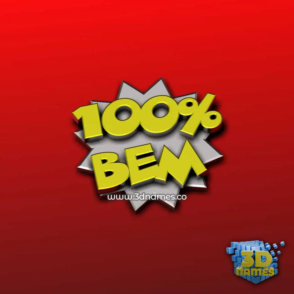 bem in 100 Percent style - 3D name wallpaper