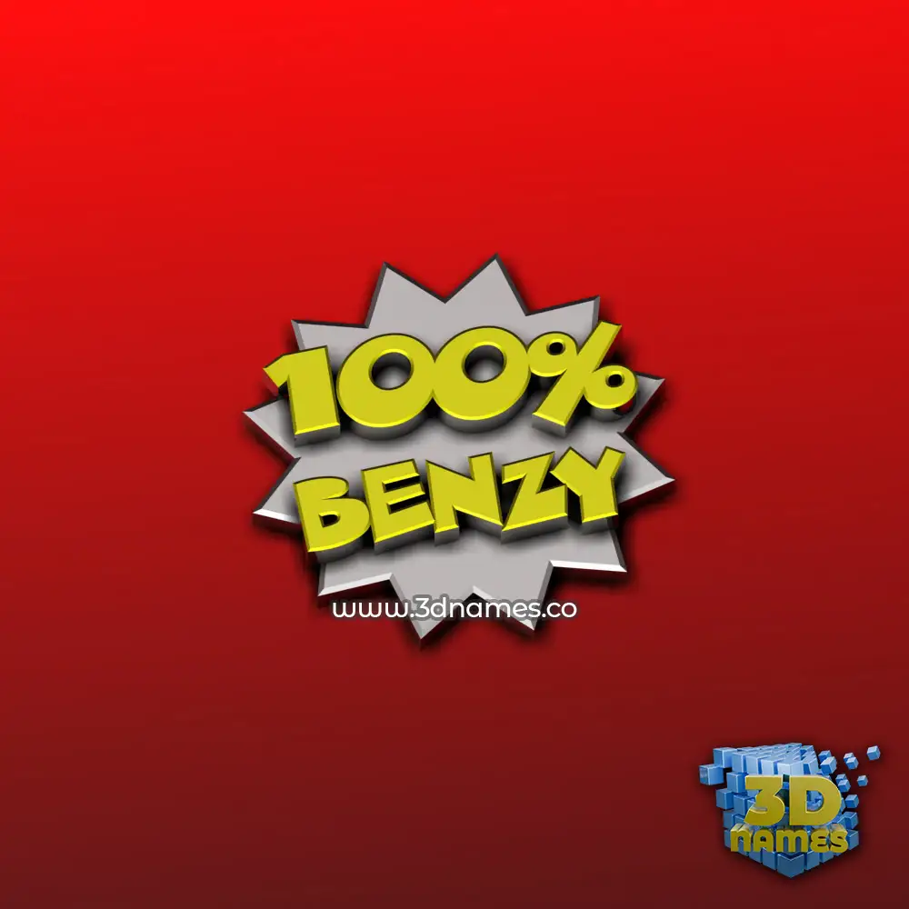 benzy in 100 Percent style - 3D name wallpaper