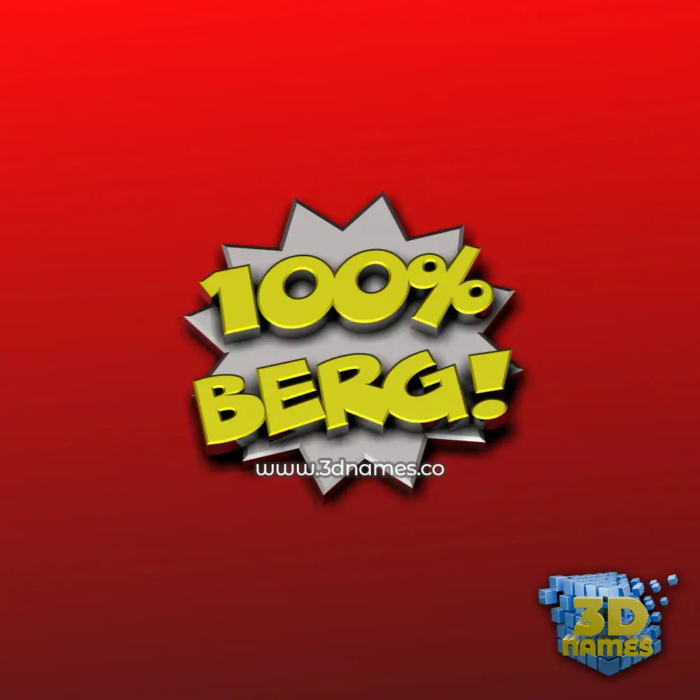 berg in 100 Percent style - 3D name wallpaper