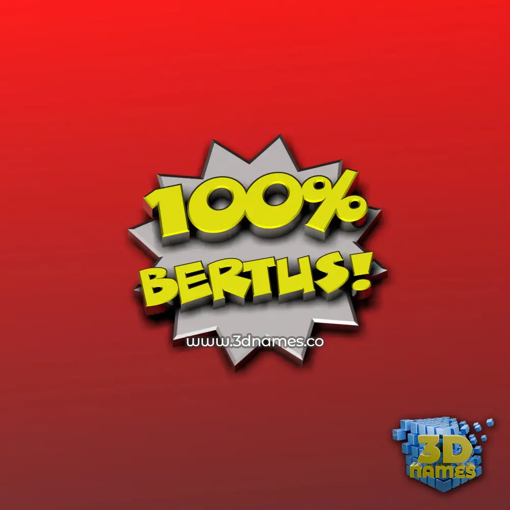 bertus in 100 Percent style - 3D name wallpaper