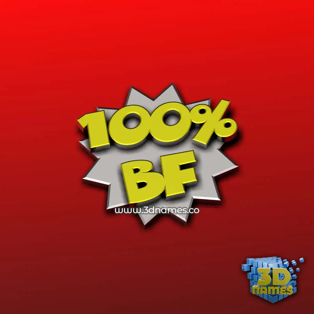 bf in 100 Percent style - 3D name wallpaper