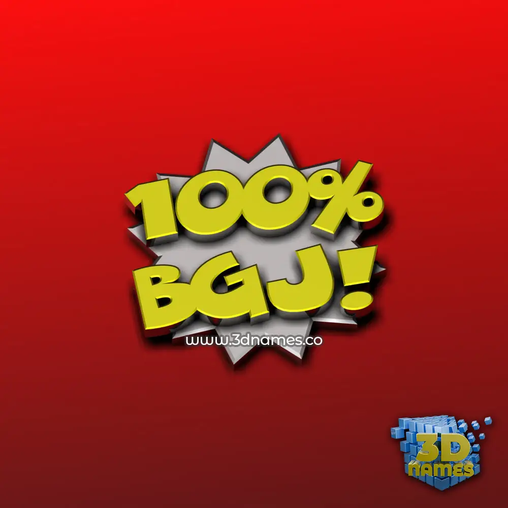 bgj in 100 Percent style - 3D name wallpaper