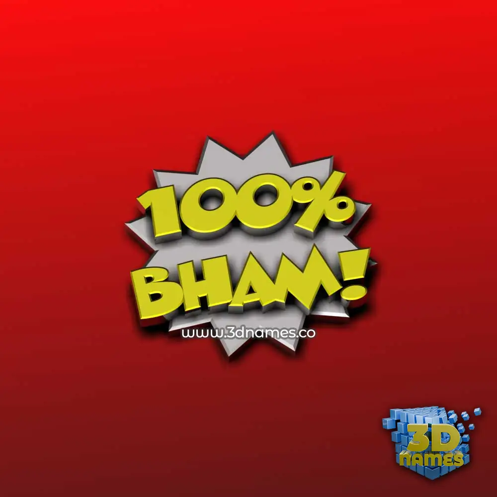 bham in 100 Percent style - 3D name wallpaper