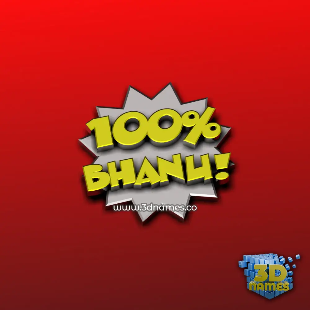 bhanu in 100 Percent style - 3D name wallpaper