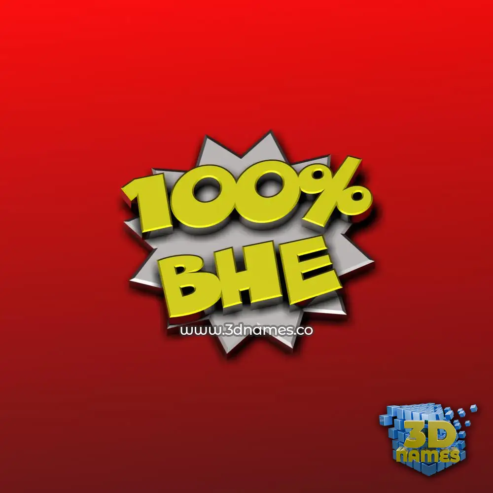 bhe in 100 Percent style - 3D name wallpaper