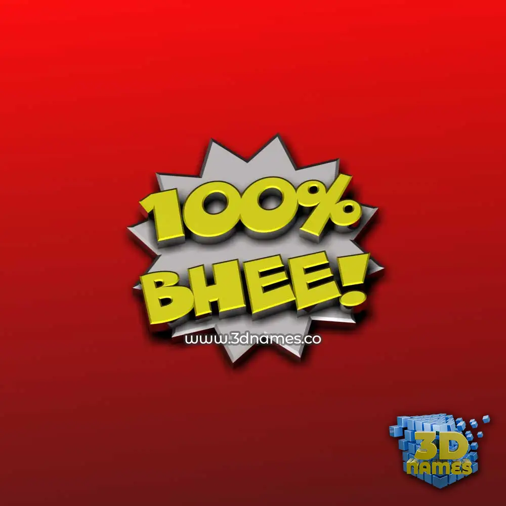 bhee in 100 Percent style - 3D name wallpaper