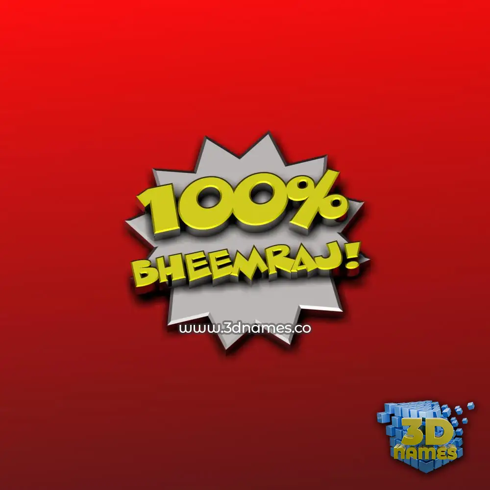 bheemraj in 100 Percent style - 3D name wallpaper