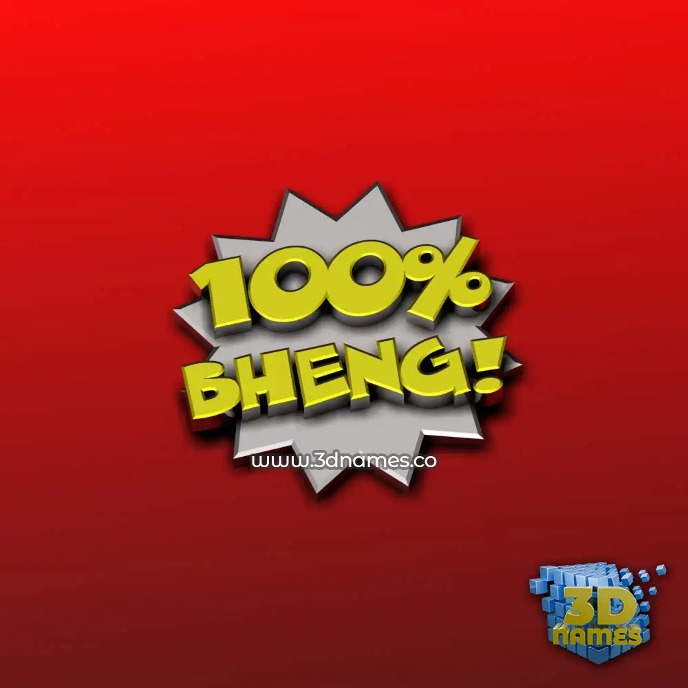 bheng in 100 Percent style - 3D name wallpaper