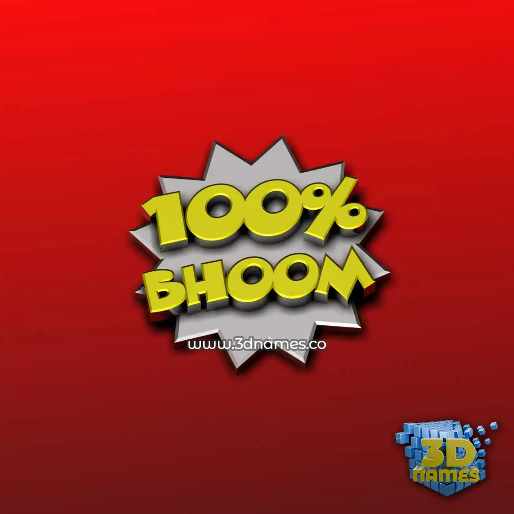 bhoom in 100 Percent style - 3D name wallpaper