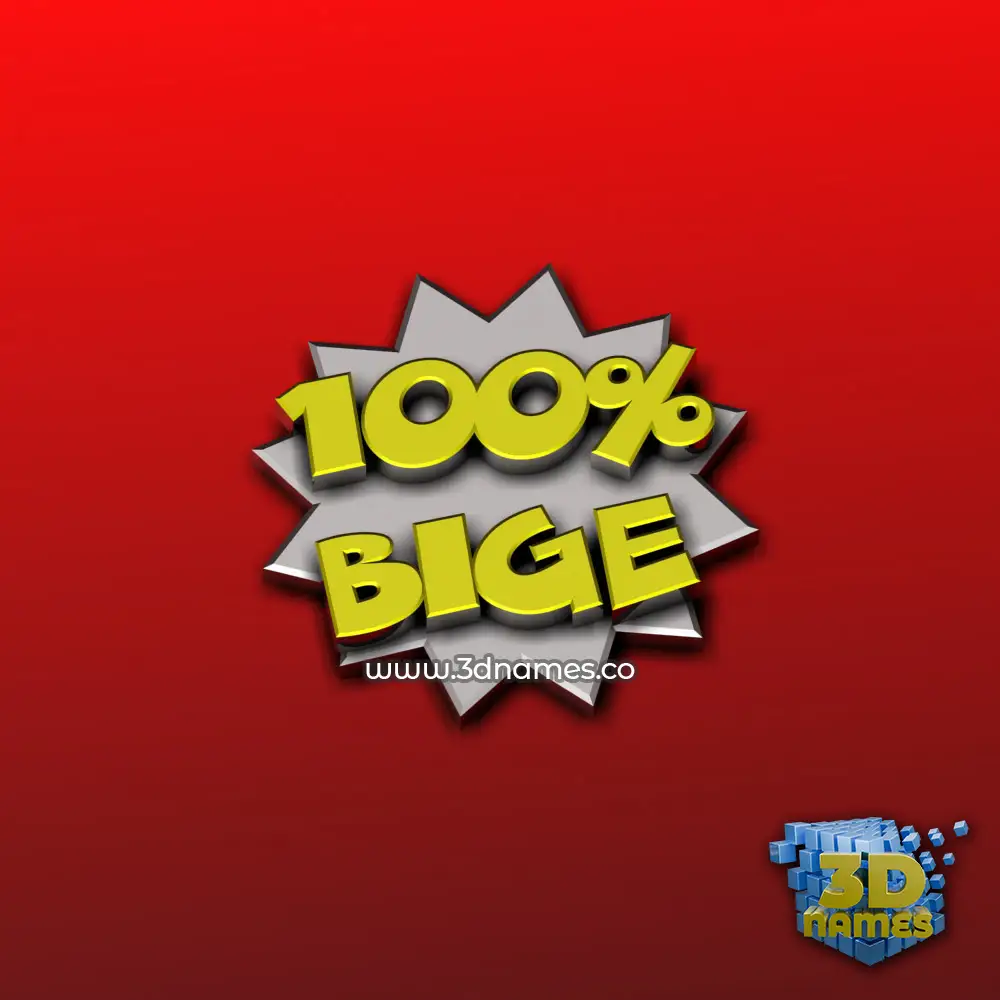 bige in 100 Percent style - 3D name wallpaper