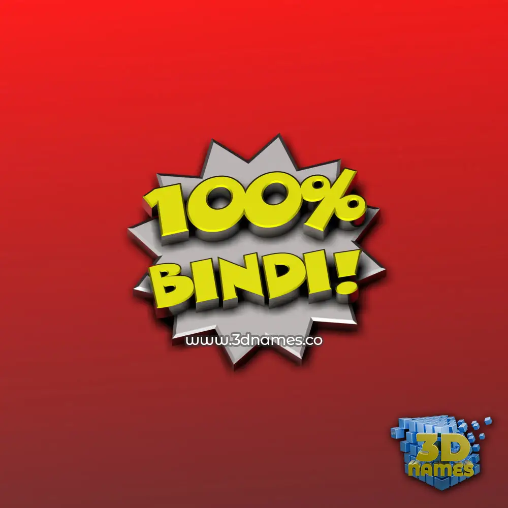 bindi in 100 Percent style - 3D name wallpaper