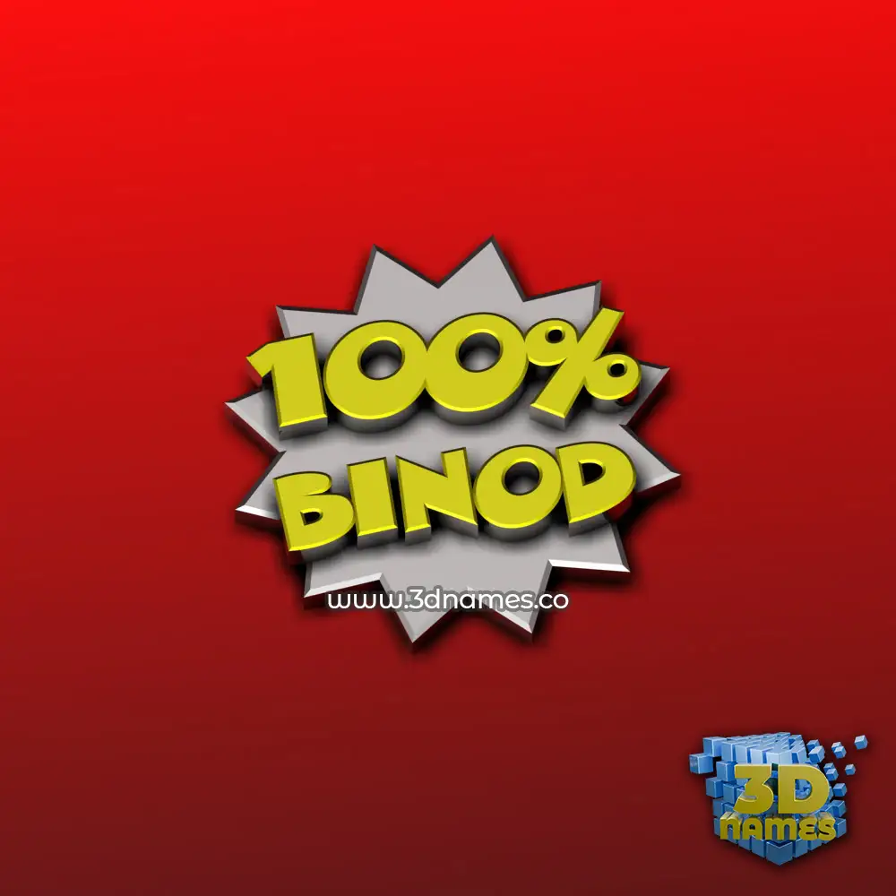 binod in 100 Percent style - 3D name wallpaper