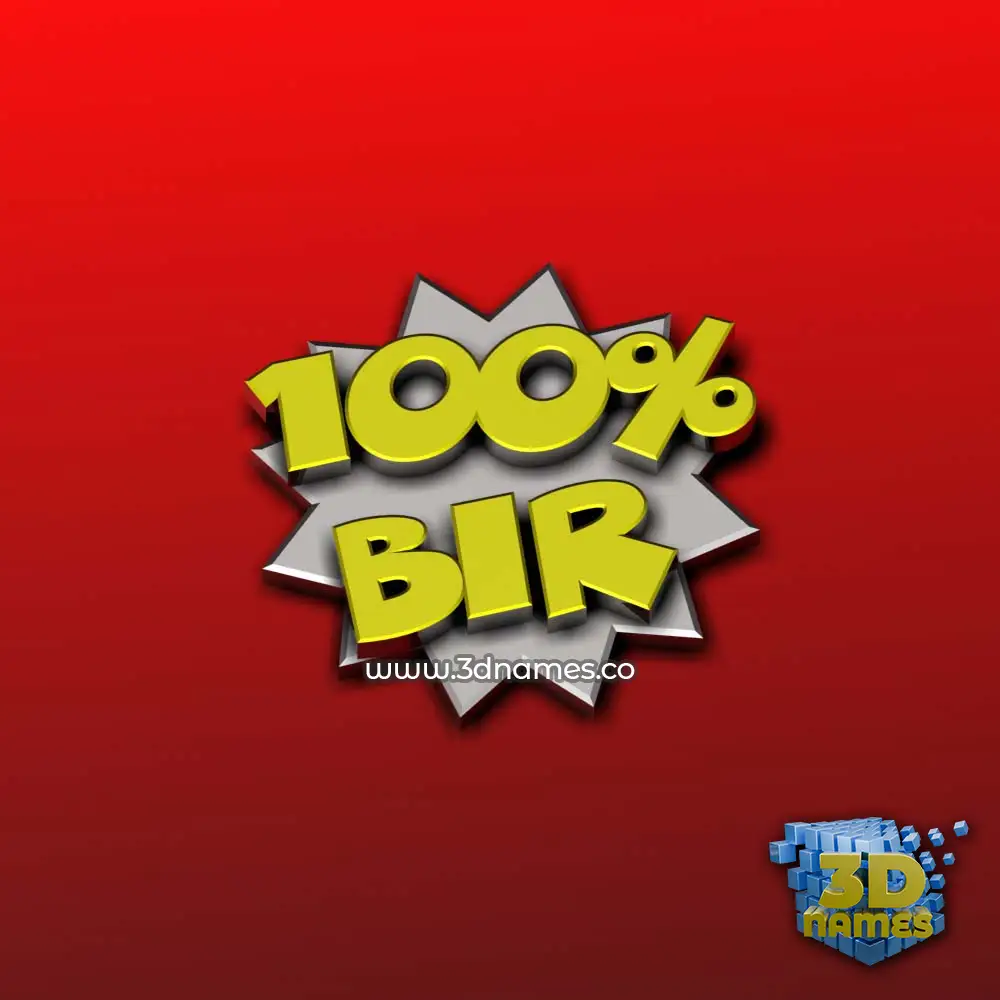 bir in 100 Percent style - 3D name wallpaper