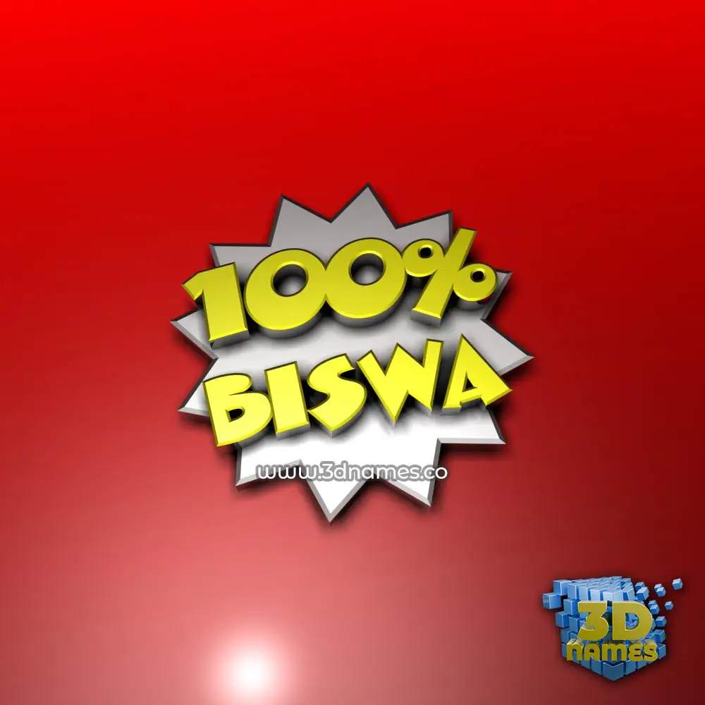 biswa in 100 Percent style - 3D name wallpaper