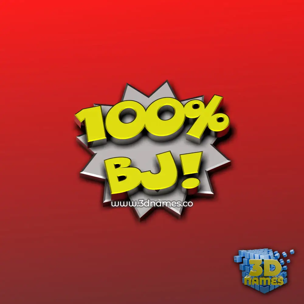 bj in 100 Percent style - 3D name wallpaper