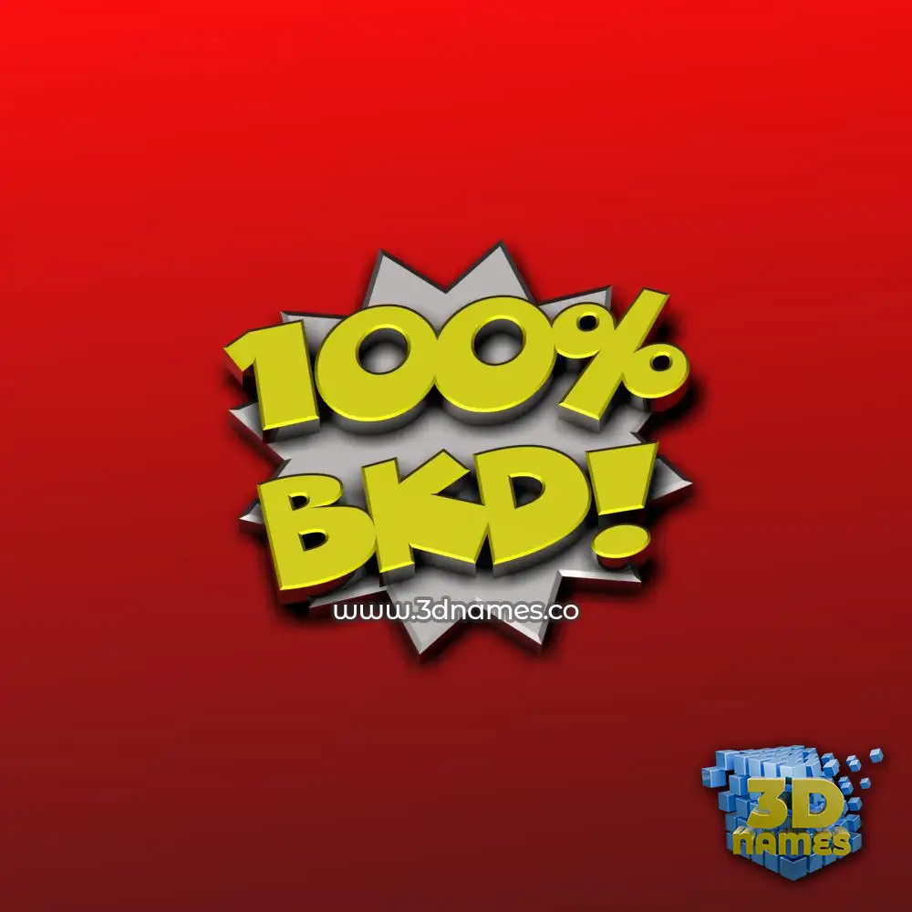 bkd in 100 Percent style - 3D name wallpaper