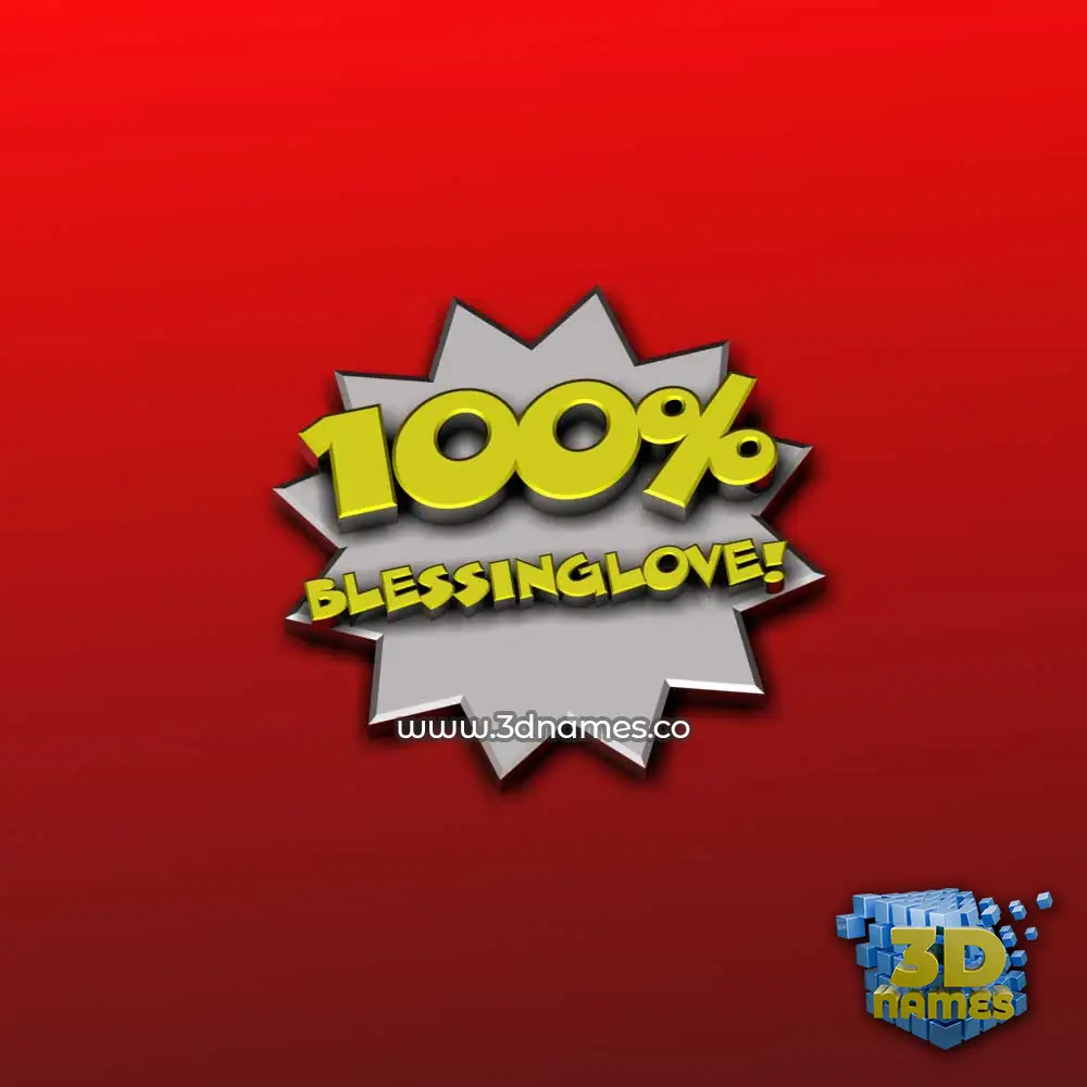blessinglove in 100 Percent style - 3D name wallpaper