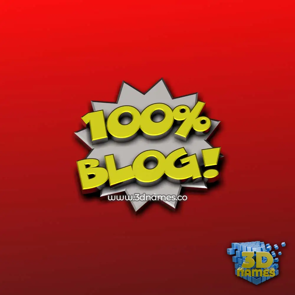blog in 100 Percent style - 3D name wallpaper