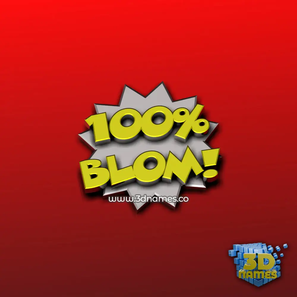blom in 100 Percent style - 3D name wallpaper