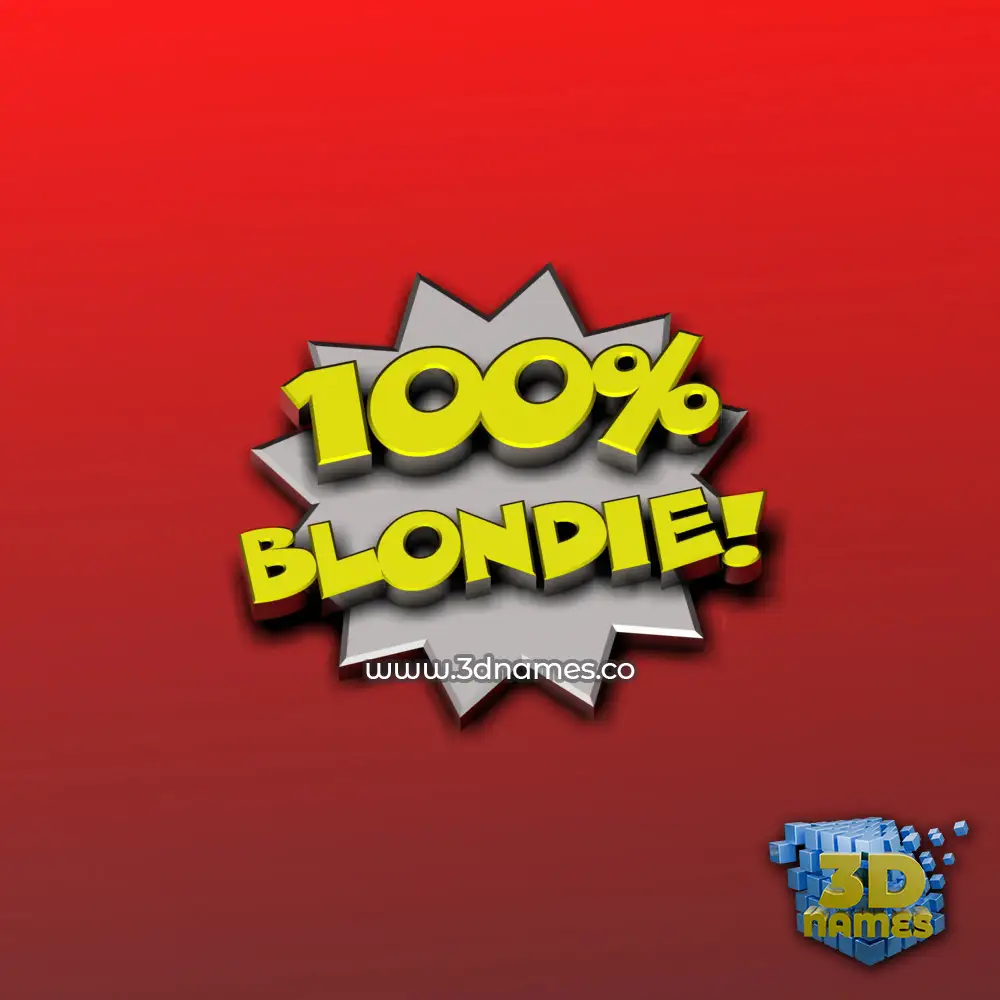 blondie in 100 Percent style - 3D name wallpaper
