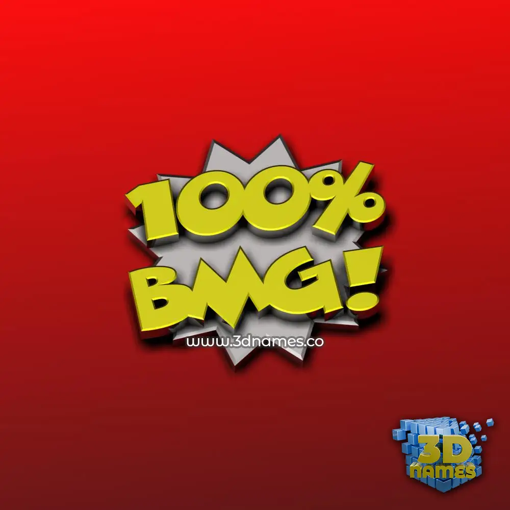 bmg in 100 Percent style - 3D name wallpaper