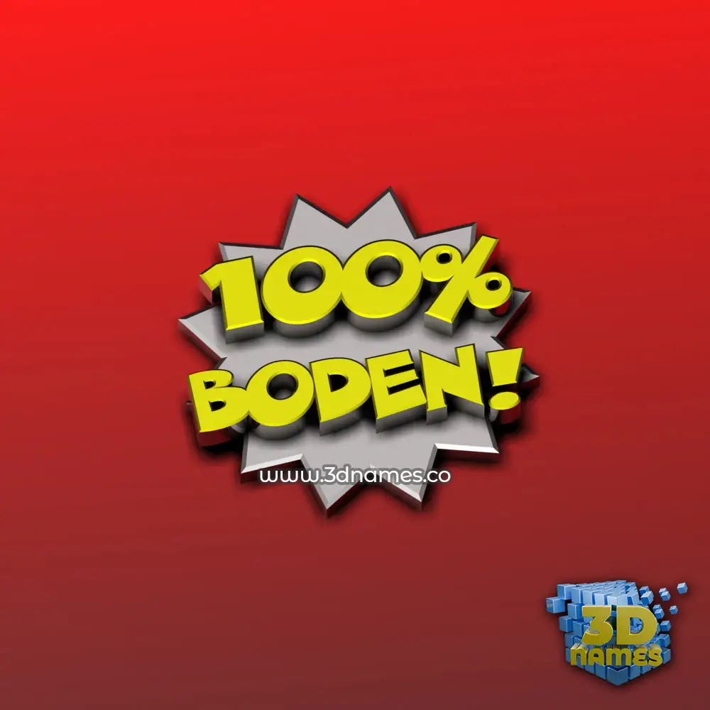 boden in 100 Percent style - 3D name wallpaper