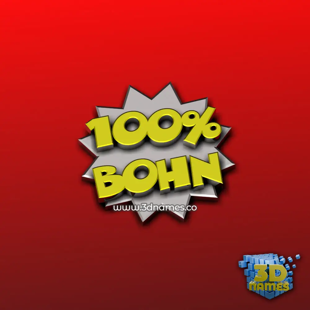 bohn in 100 Percent style - 3D name wallpaper