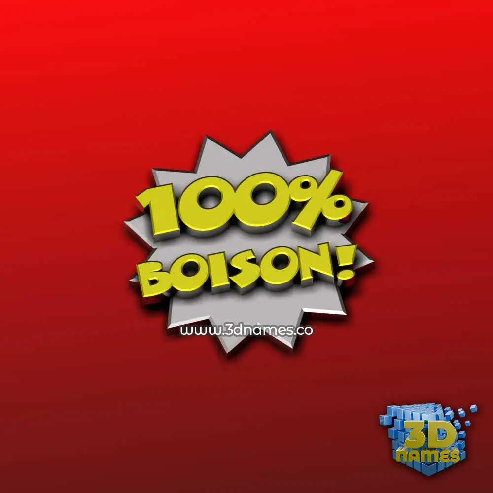 boison in 100 Percent style - 3D name wallpaper
