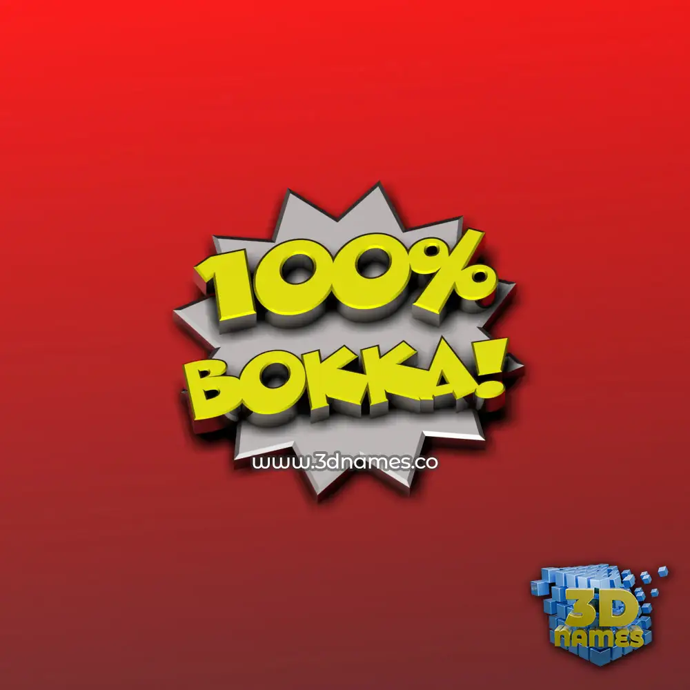 bokka in 100 Percent style - 3D name wallpaper
