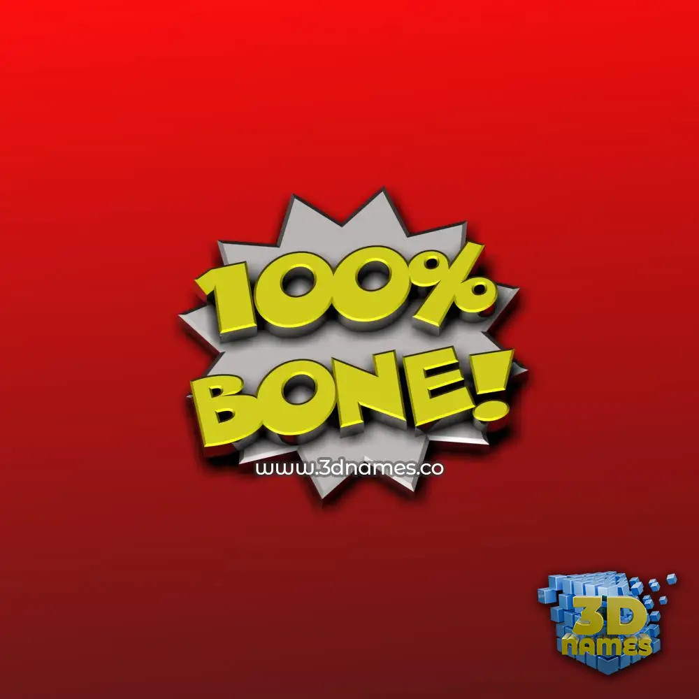 bone in 100 Percent style - 3D name wallpaper