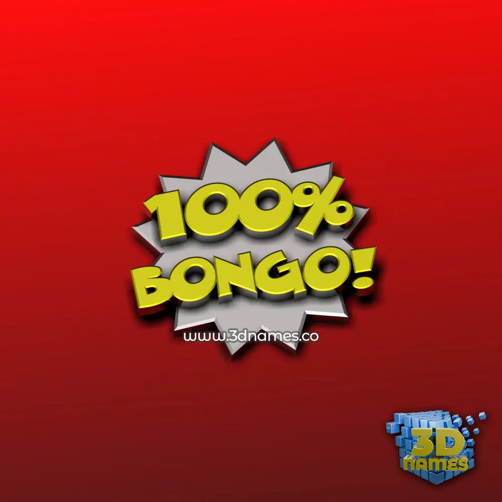 bongo in 100 Percent style - 3D name wallpaper