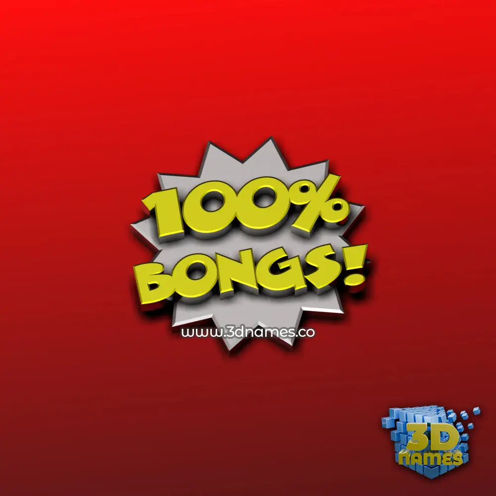 bongs in 100 Percent style - 3D name wallpaper