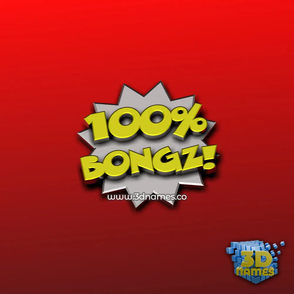 bongz in 100 Percent style - 3D name wallpaper