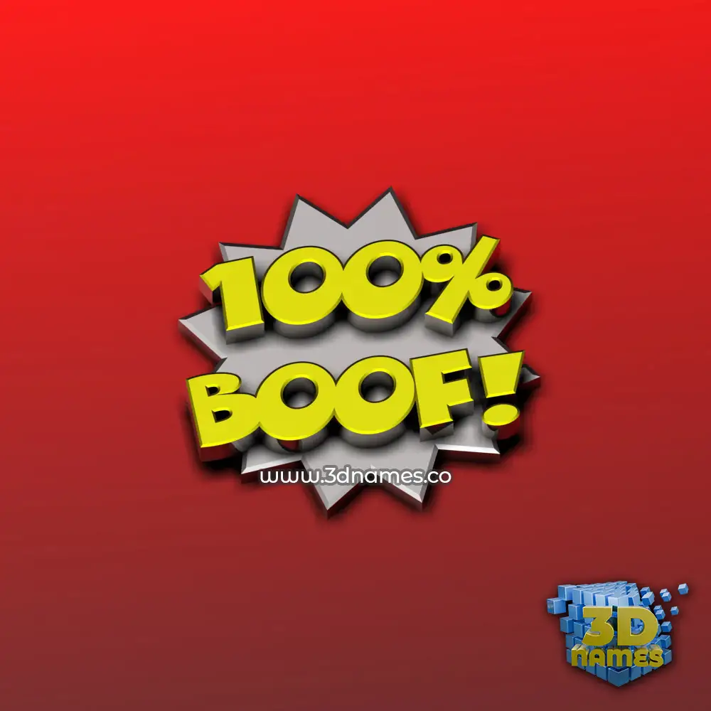 boof in 100 Percent style - 3D name wallpaper