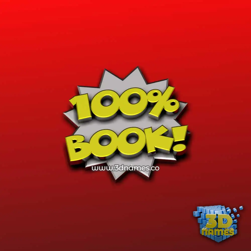book in 100 Percent style - 3D name wallpaper