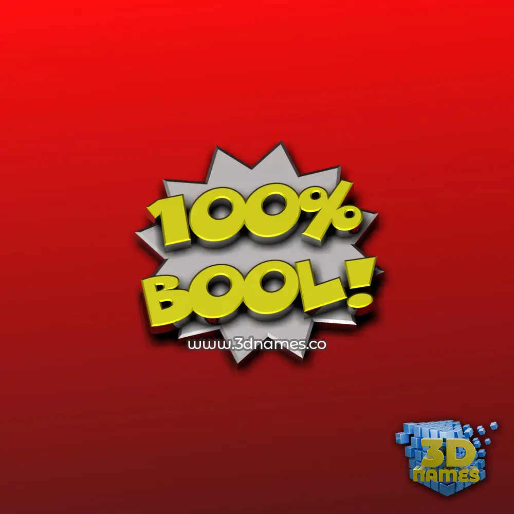 bool in 100 Percent style - 3D name wallpaper