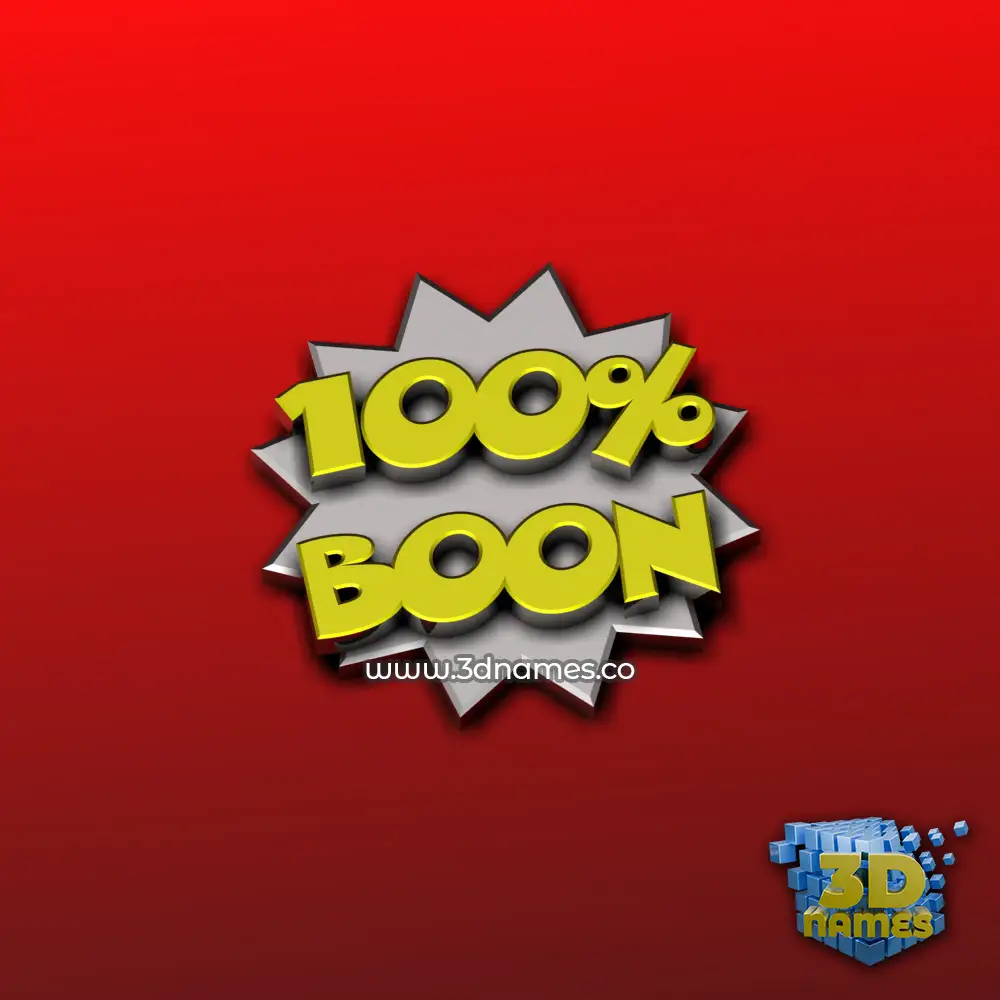 boon in 100 Percent style - 3D name wallpaper