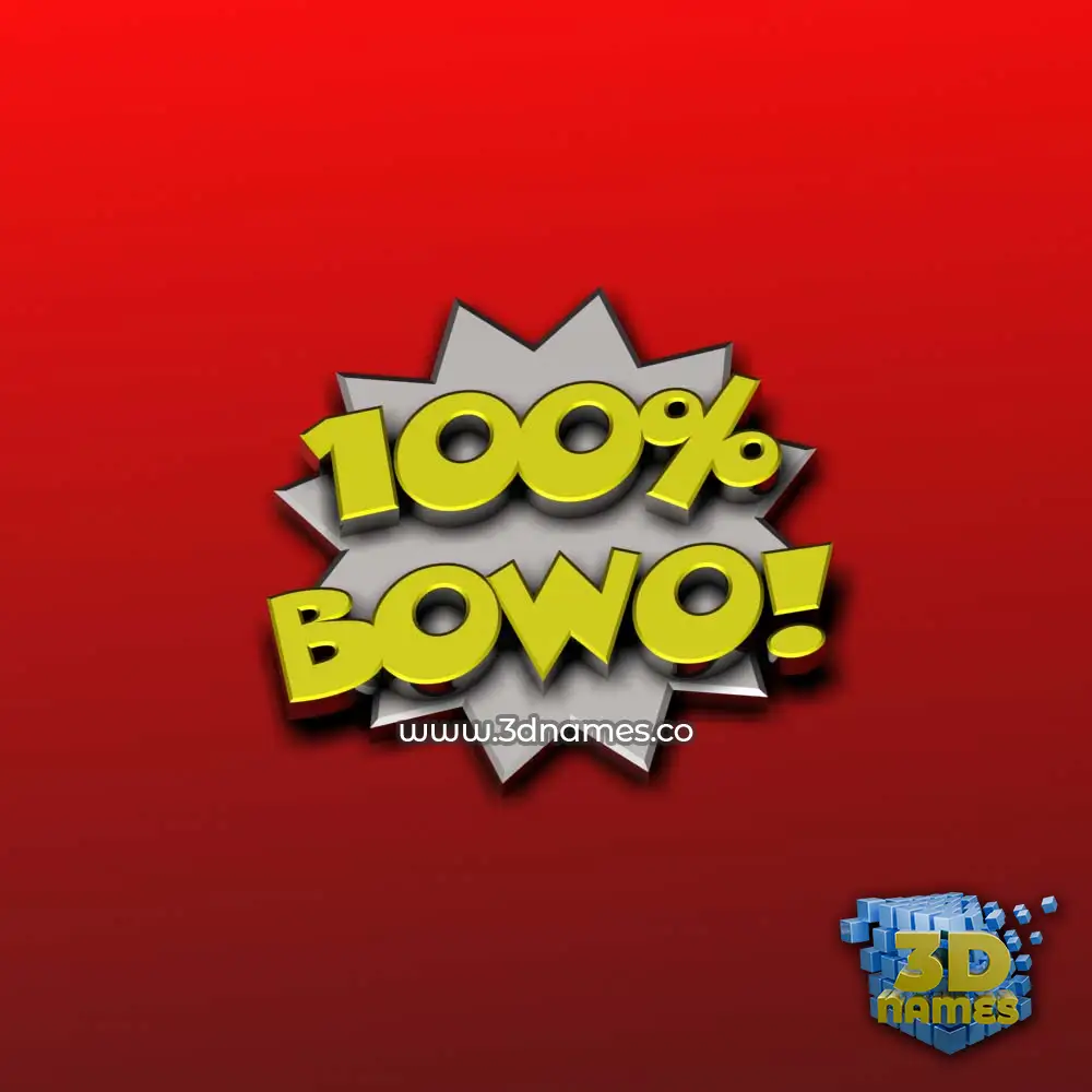 bowo in 100 Percent style - 3D name wallpaper