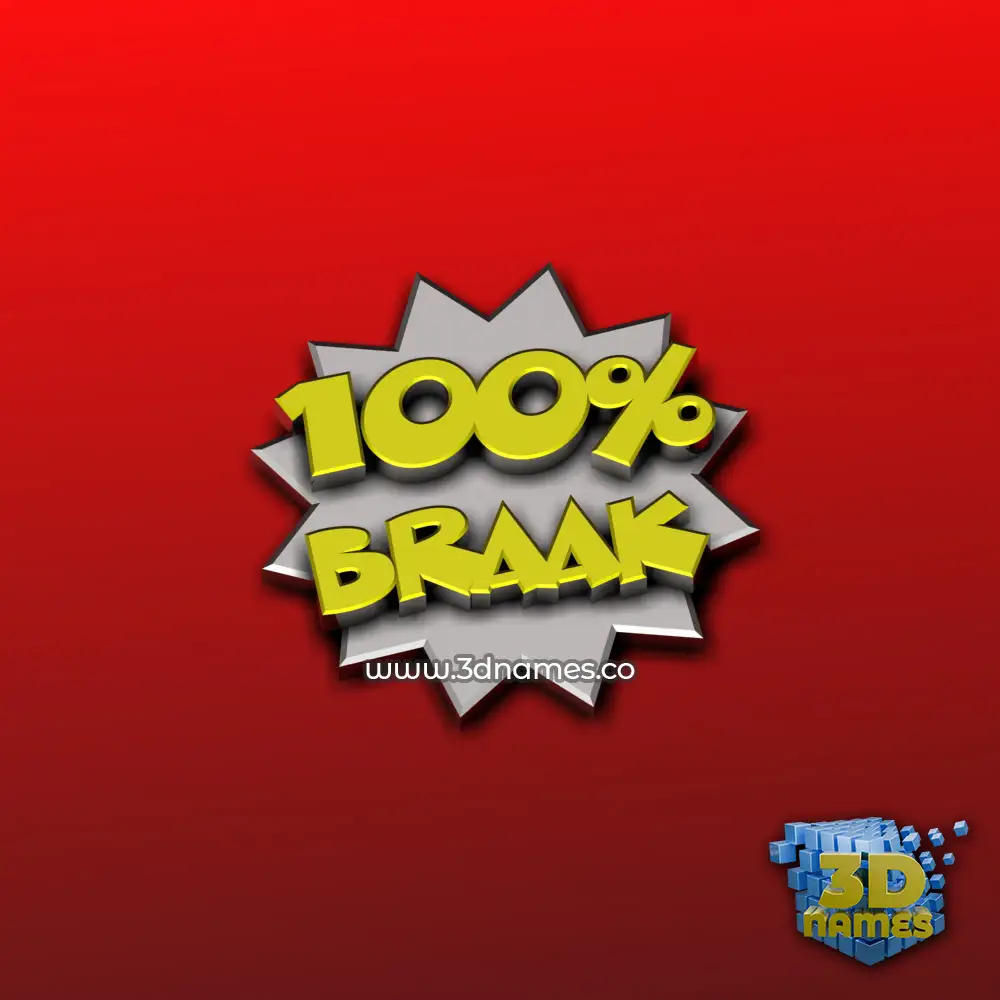 braak in 100 Percent style - 3D name wallpaper