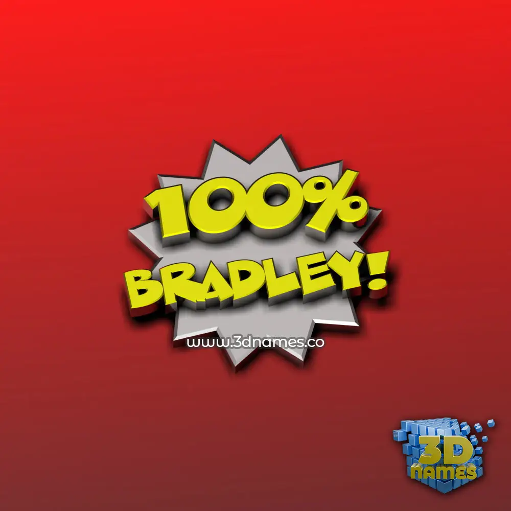 bradley in 100 Percent style - 3D name wallpaper