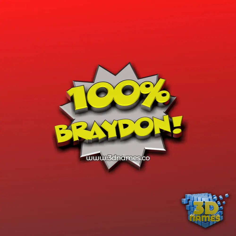 braydon in 100 Percent style - 3D name wallpaper