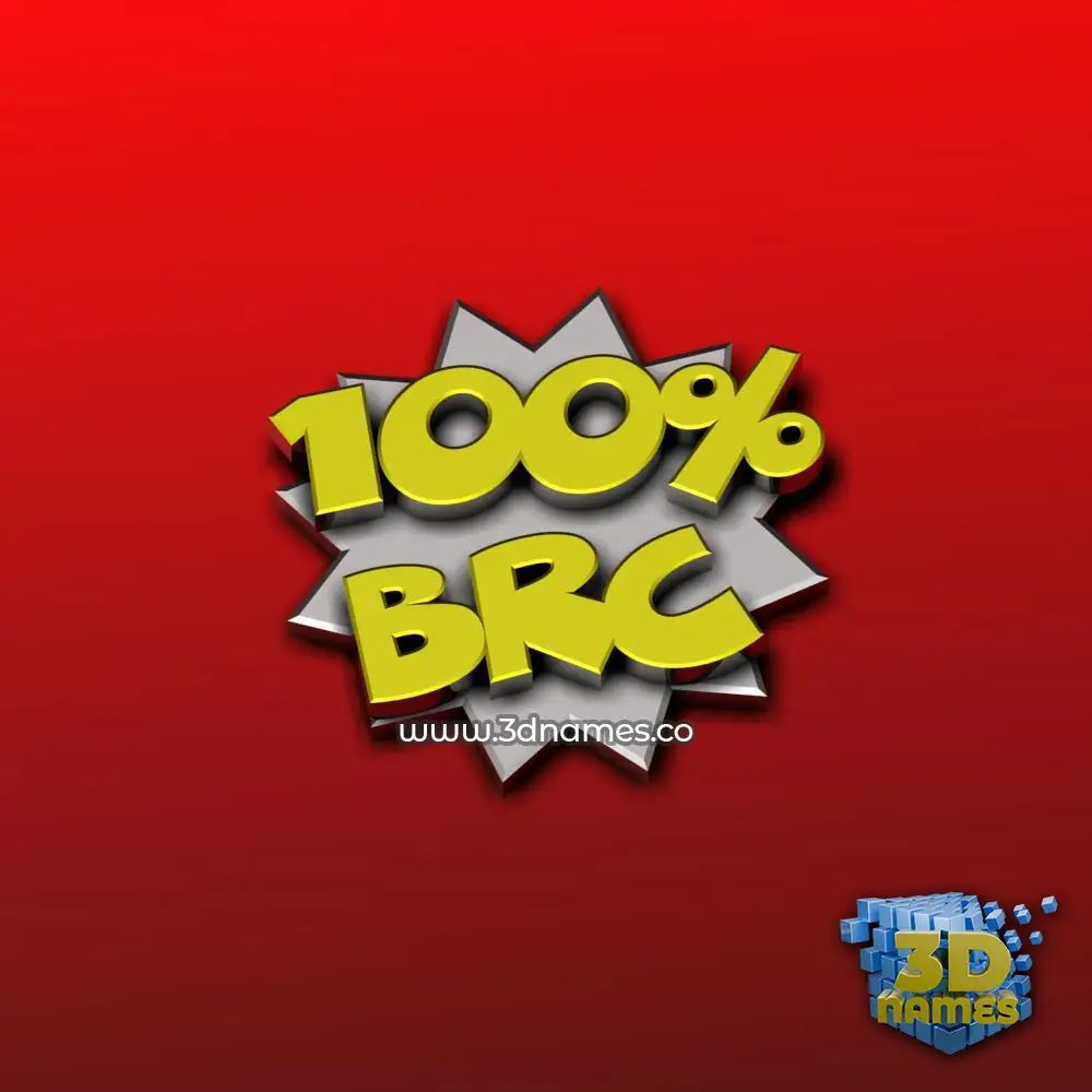 brc in 100 Percent style - 3D name wallpaper
